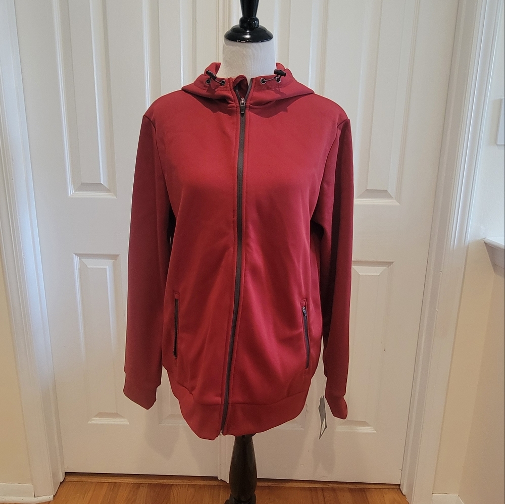 Tek Gear Men's Sport Bonded Fleece Hooded Zip-Up Jacket Size M NWT